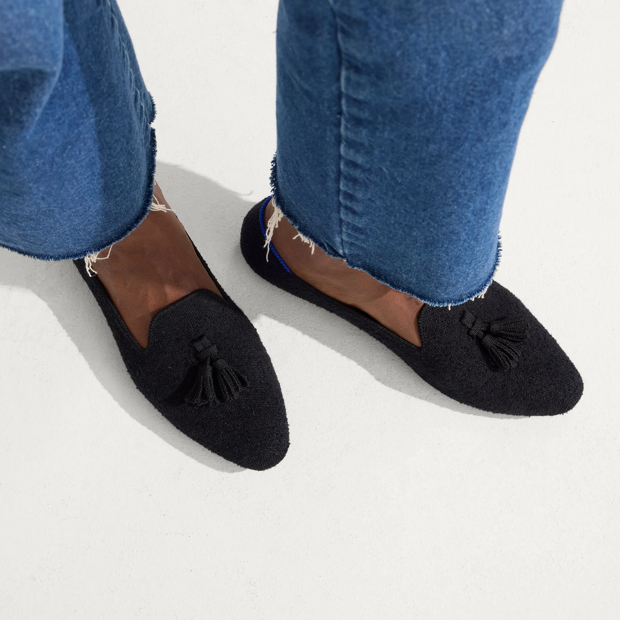 - Tassel Popular choice Limited supply Bouclé Loafer The Black Almond