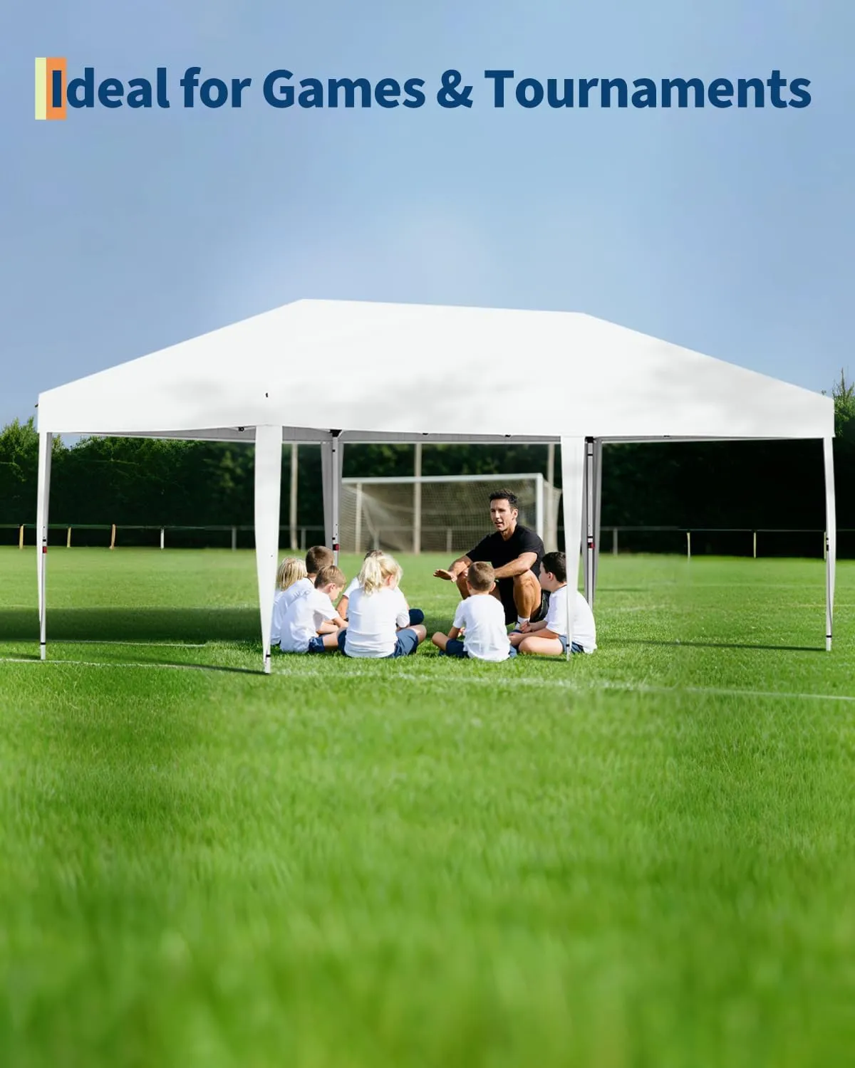 10x20 Pop Up Canopy Tent Outdoor Canopy with 6 Removable Sidewalls One-Person Set Up Heavy Duty Commercial Instant Tent Shelter-White