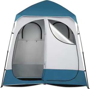2 Room Shower Tent, 7.5 FT Instant Pop Up Shelter with Carrying Bag, Privacy Changing Room Tent for Portable Toilet, Easy Setup, Perfecr for Camping, Dressing Outdoor or Indoor