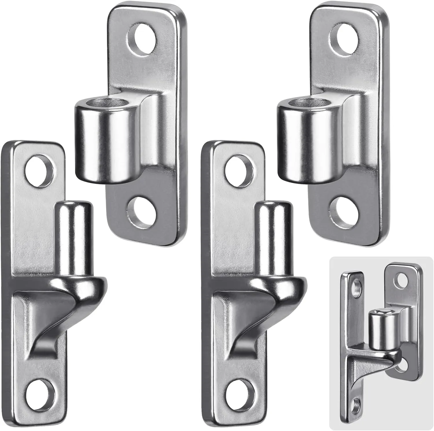 304 Stainless Steel Gate Hinges, One Piece with Non-Welding Gate Hinges Heavy Duty with 5/8'', 2Pack Wall Mount Gate Hinges for Farm Gates, Gate Hinges for Wooden Fences, Capacity up to 600lbs