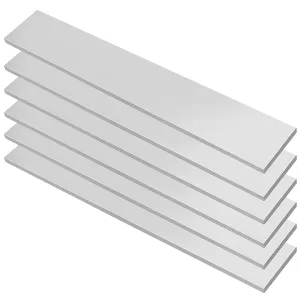 6 Pack 1/4 x 2 Inch Square Aluminum Flat Bar, 12 Inch Long Aluminum Flat Plate, 6061 Aluminum Bar Stock, Silver