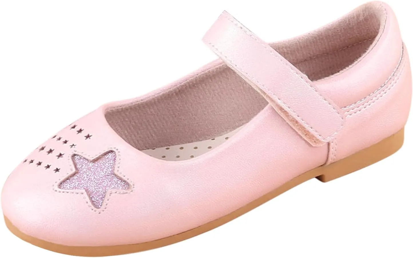 ADAMUMU Toddler Dress Shoes Flower Girl Shoes for Weeding Cute Toddler Mary Jane Shoes Lace Flore Ballet Flat for Walking, Jumping