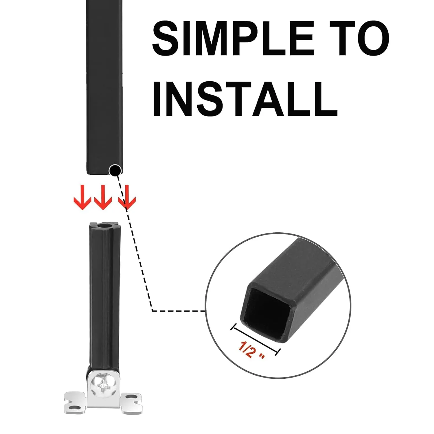 Adjustable Angle Connectors with Flat Shoes for 1/2'' Square Balusters for Staircase (10 Connectors 10 Flat Shoes)