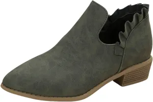 AMDBEL Booties for Women Dressy 2024 Ankle BootsLow Heel Short Boots V Cut Chelsea Boots Pointd Toe Fall Winter Dressy Shoes