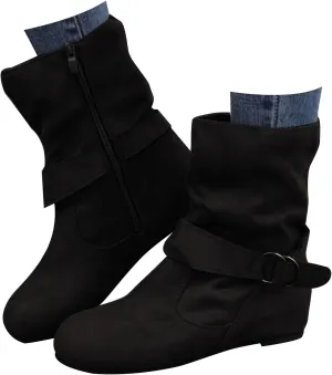 AMDBEL Fall Boots for Women 2024, Women's Mid Calf Boots Low Heel Round Toe Boots Ladies Walking Booties with Zipper