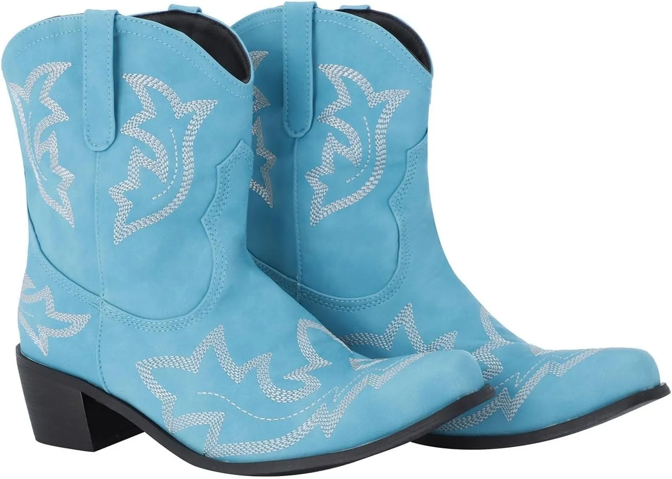 AMDBEL Mid Calf Boots for Women Low Heel Fall Boots for Women 2024 Winter Pointed Toe Western Cowboy Boots Fashion Shoes