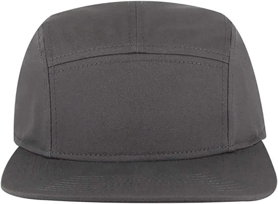 Ashen Fane 5 Panel Superior Cotton Twill Square Flat Visor Adjustable Camper Hat