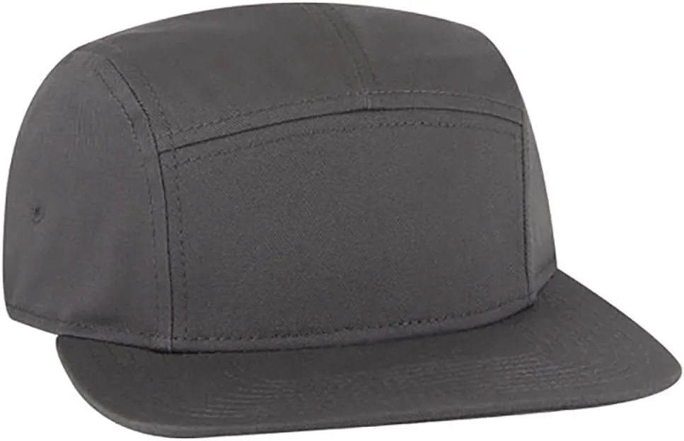Ashen Fane 5 Panel Superior Cotton Twill Square Flat Visor Adjustable Camper Hat