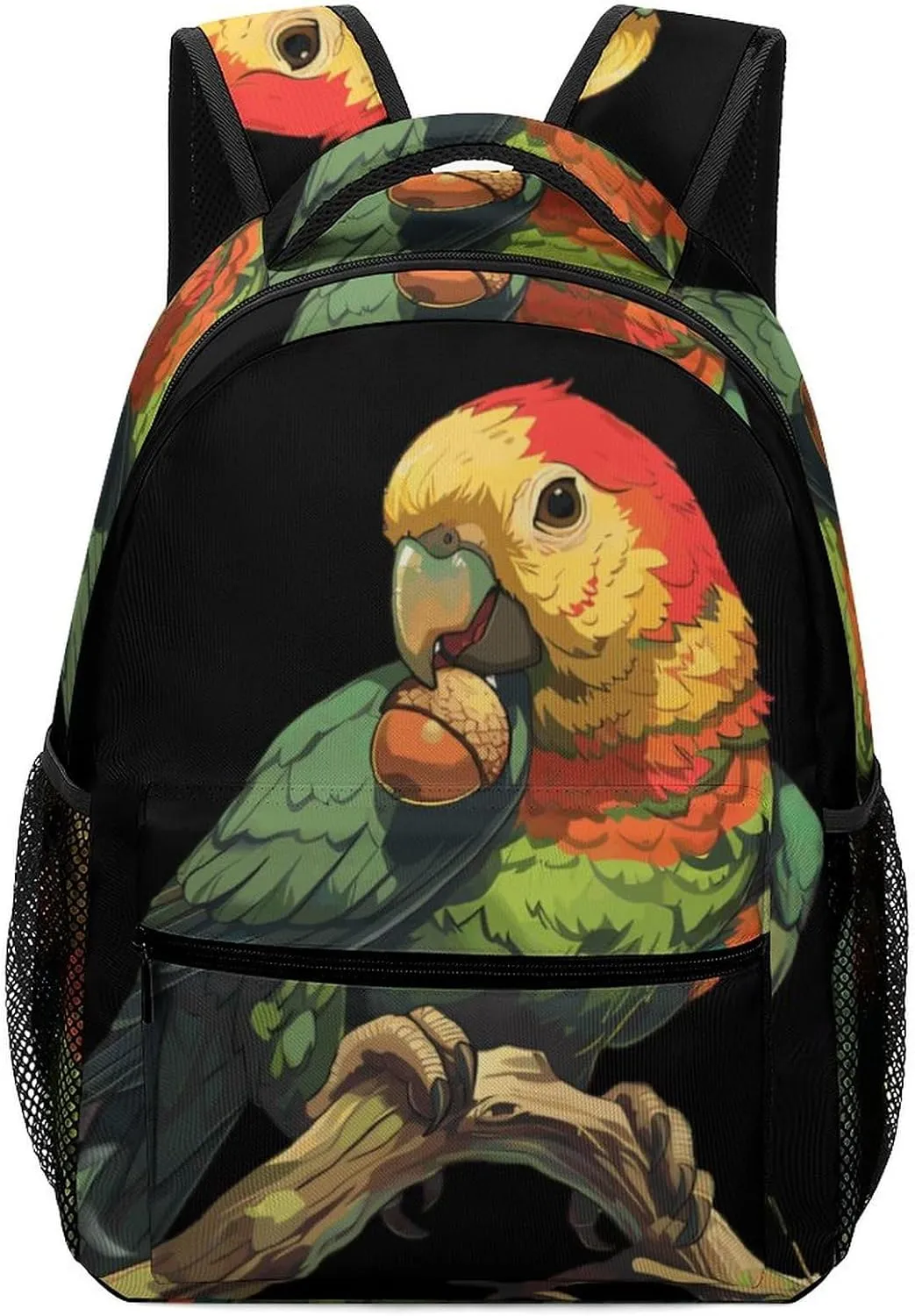 Beautiful Parrot Bird Acorn Unisex Causal Backpack Lightweight Daypack Classic Shoulder Bag for Men Women Travel Work
