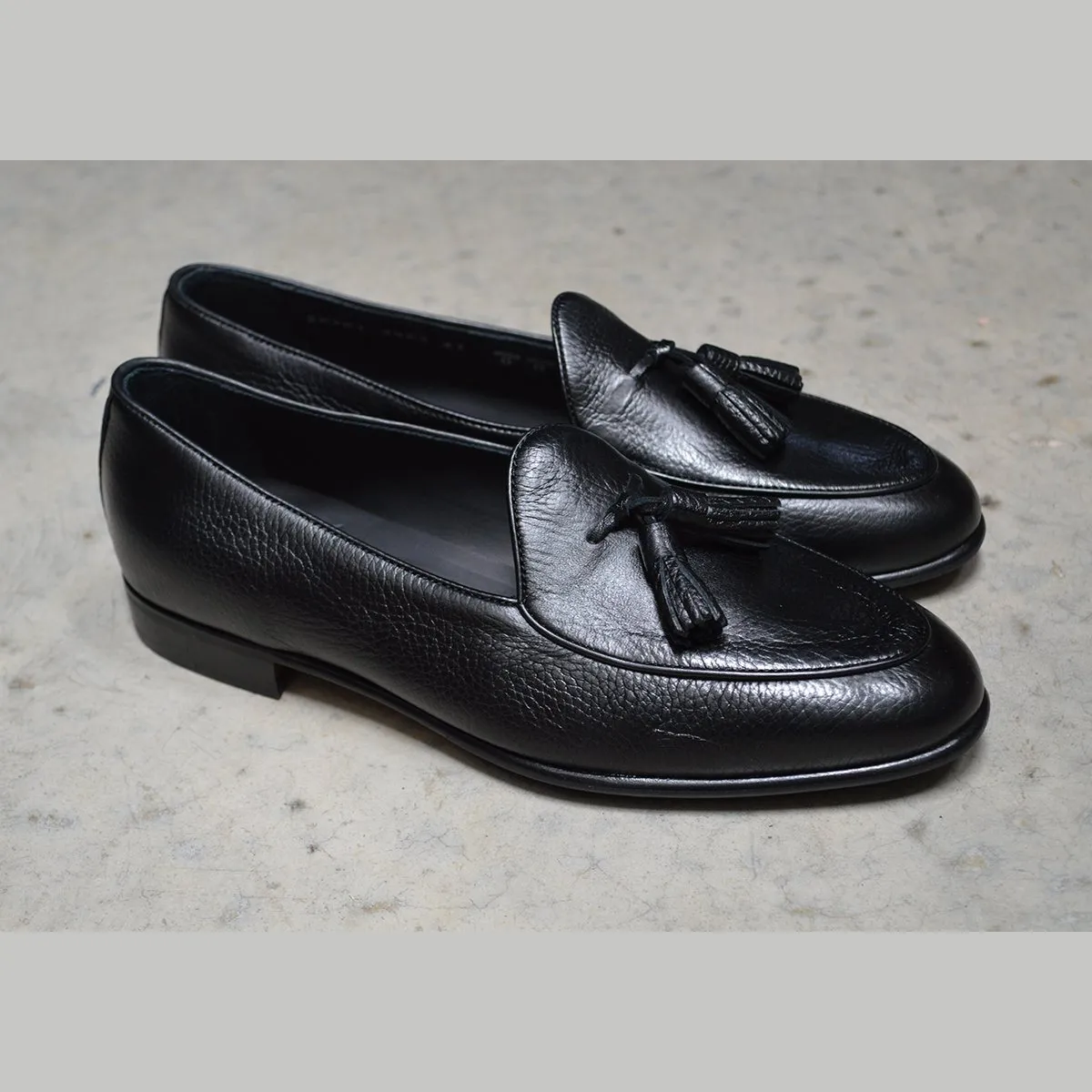 Berwick 1707 Tassel Belgian Loafer (4951) Black Deerskin