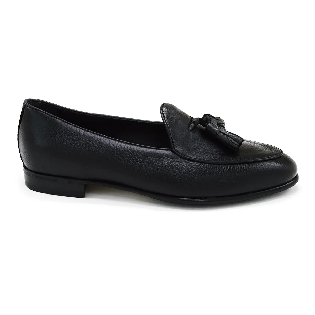 Berwick 1707 Tassel Belgian Loafer (4951) Black Deerskin