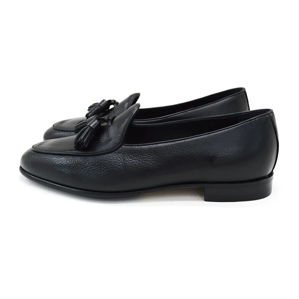 Berwick 1707 Tassel Belgian Loafer (4951) Black Deerskin