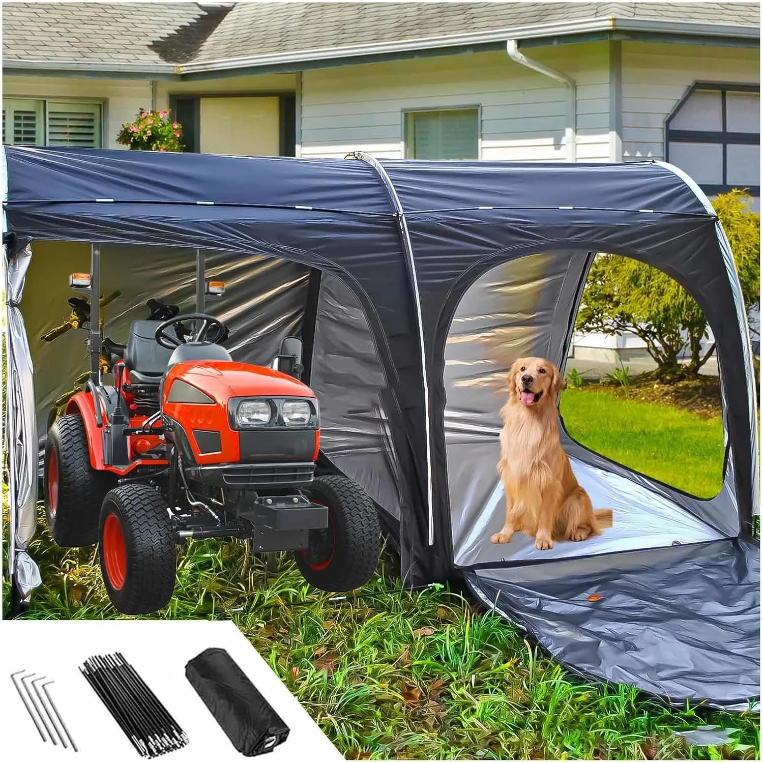 Bicycle Tent with Ventilation Mesh Storage Sheds Protect Against Wind, Rain, Snow, Dust Bike Cover for Outside Bicycle Shed