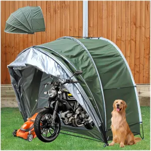 Bike Tent Hanging 2 in 1 Motorcycle Tent Protect Against Wind, Rain, Snow, Dust Small Sheds for Backyard Bike Storage,Green