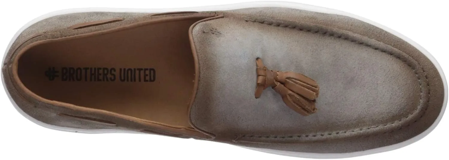 Brothers United Men's Leather Luxury Slip on Tassel Loafer