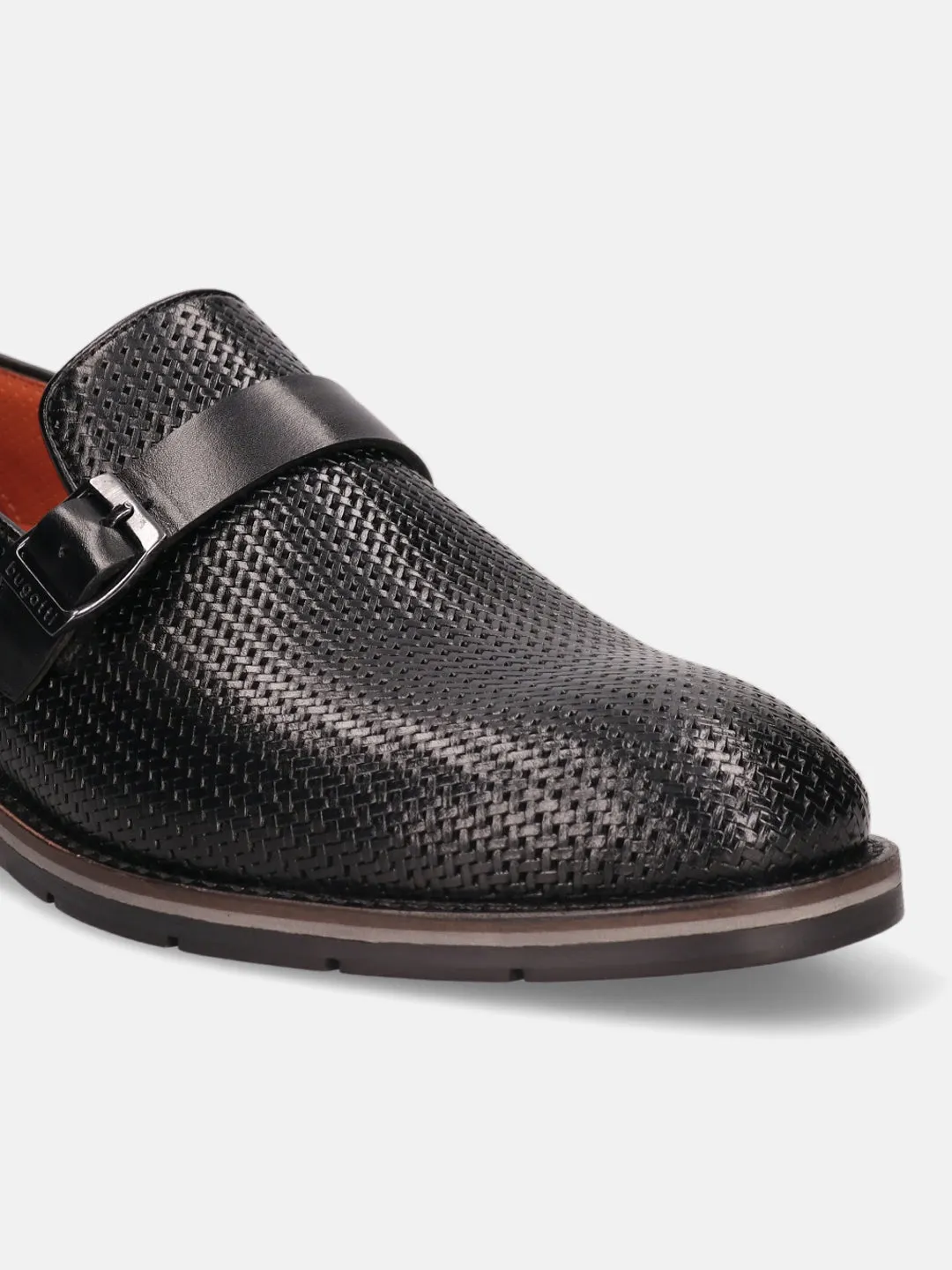 bugatti Black Premium Leather Loafers
