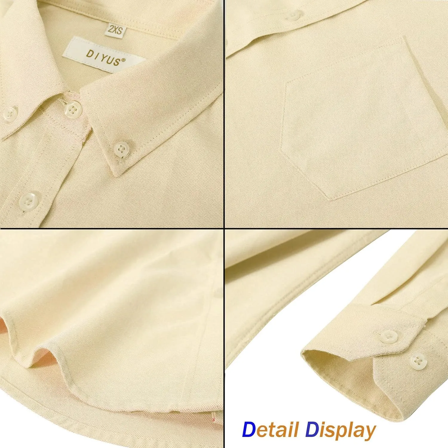 Button Up Shirt Women Long Sleeve Oxford Shirt Classic-Fit Cotton Work Blouse Wrinkle Resistant