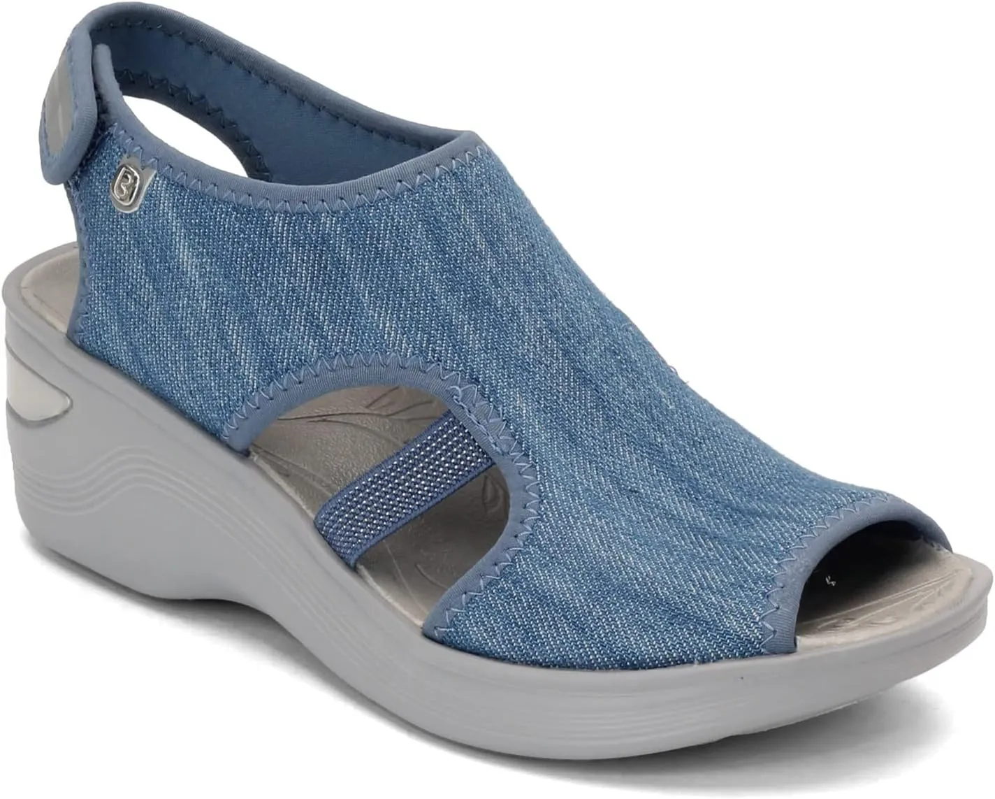 BZees Womens Dream Ankle Straps Sandal, Denim, 6 US