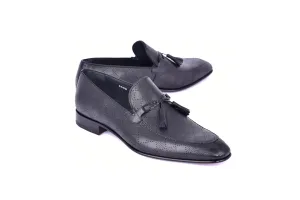 C0001107-5509 Tassel Loafer With Designed leather-Black