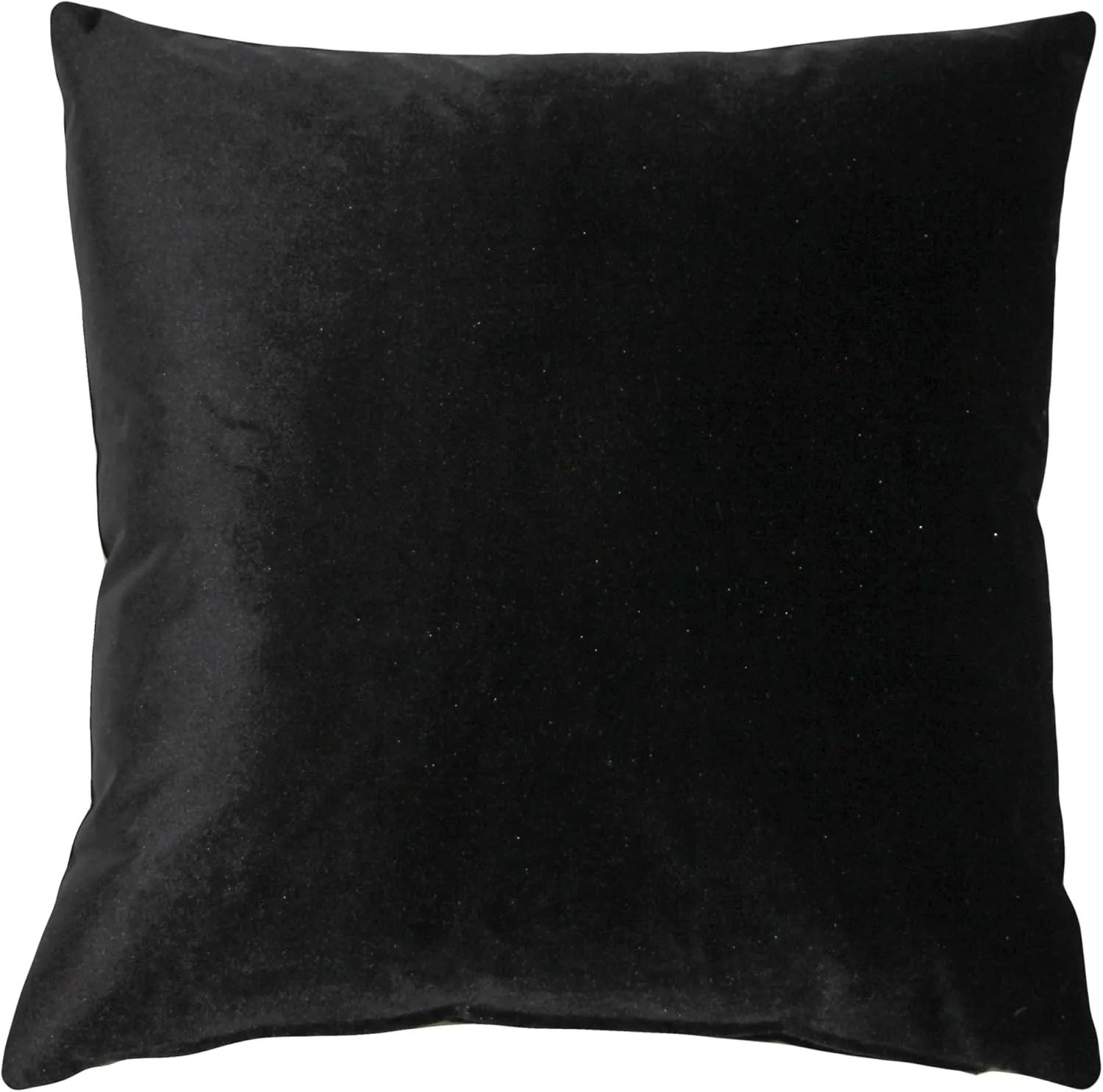 Castello Velvet Pillows, 17x17 Inch Square, Complete Pillow - Cover & Polyfill Pillow Insert (15  Colors) Black