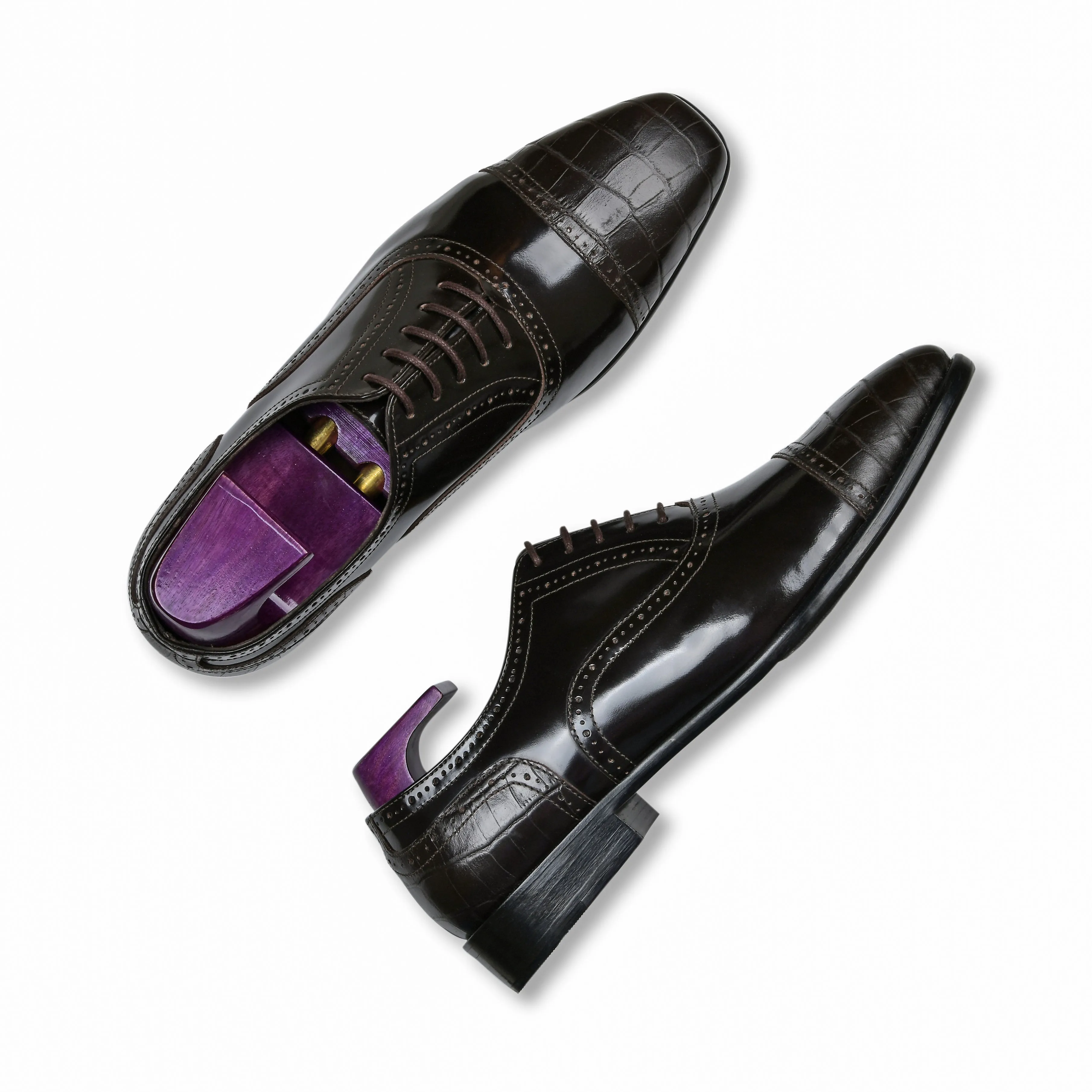 CHARLES | DARK BROWN CROCO
