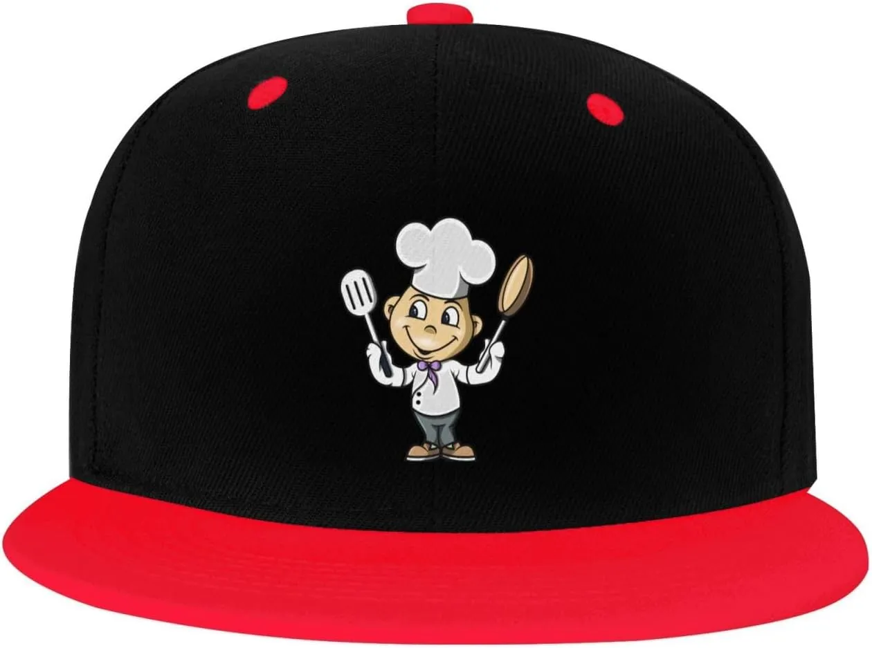 Chef with Spatula and Frying Pan Snapback Hat for Men Women Baseball Cap Trucker Flat Bill Hats Dad Caps