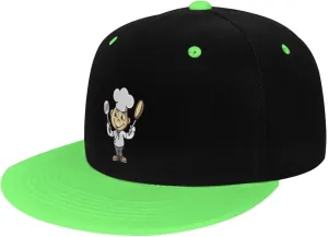 Chef with Spatula and Frying Pan Snapback Hat for Men Women Baseball Cap Trucker Flat Bill Hats Dad Caps