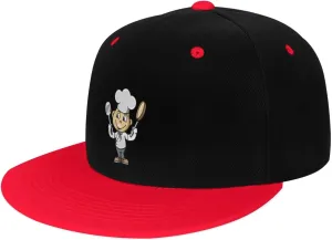 Chef with Spatula and Frying Pan Snapback Hat for Men Women Baseball Cap Trucker Flat Bill Hats Dad Caps
