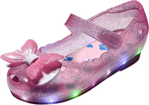 Children Kids Girls Sandals LED Light Luminous Shoes Casual Shoes Jelly Shoes Bow Princess Toddler Non-Slip Sandals