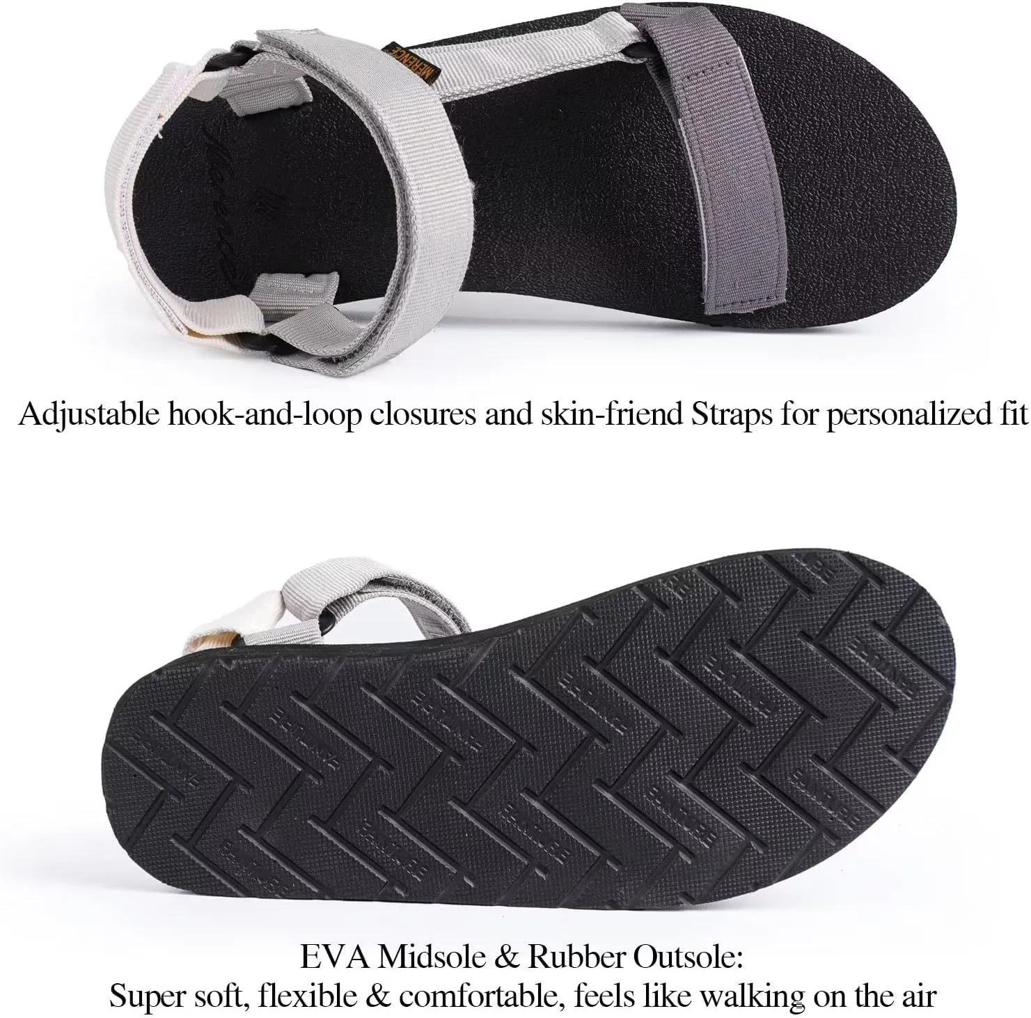 CIOR Men's Sport Sandals Hiking Sandals with Arch Support Yoga Mat Insole Outdoor Light Weight Water Shoes