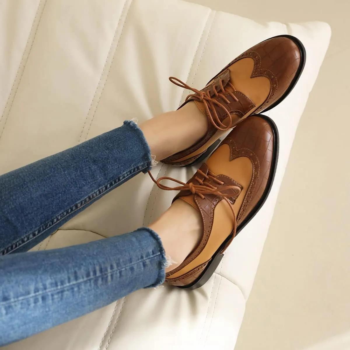 Ciuyurra Women Classic Lace up Oxford Shoes