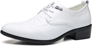 Classic Men's Leather Dress Shoes Mens Fashion Classic Pointed Toe Low Oxfords Shoes Comfort Hand Stitched Business Formal Derby Shoes for Men