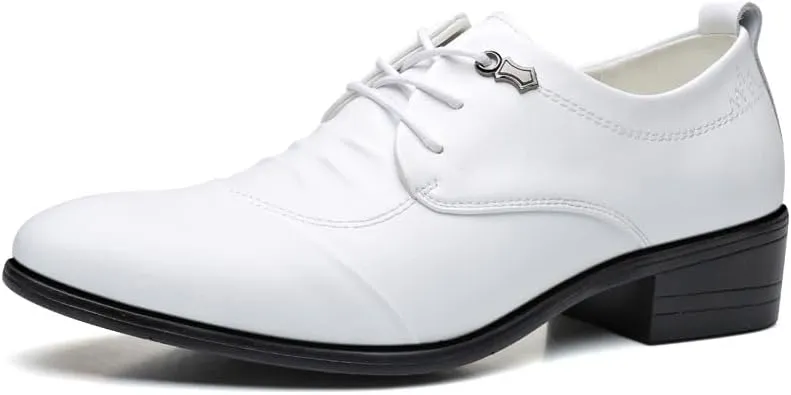 Classic Men's Leather Dress Shoes Mens Fashion Classic Pointed Toe Low Oxfords Shoes Comfort Hand Stitched Business Formal Derby Shoes for Men