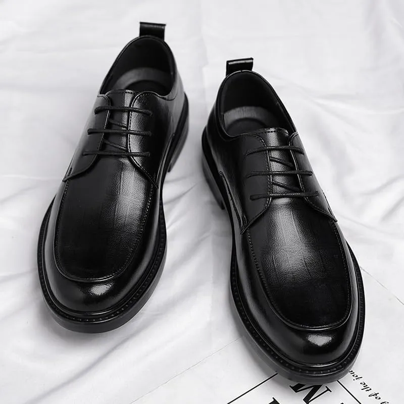 Classic Men's Leather Dress Shoes Modern Formal Lace Up Oxford Shoes for Men Fashion Wingtip Brogue Shoes(7.5)