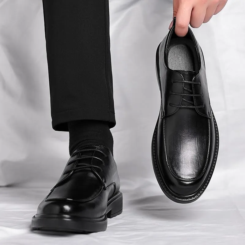 Classic Men's Leather Dress Shoes Modern Formal Lace Up Oxford Shoes for Men Fashion Wingtip Brogue Shoes(7.5)