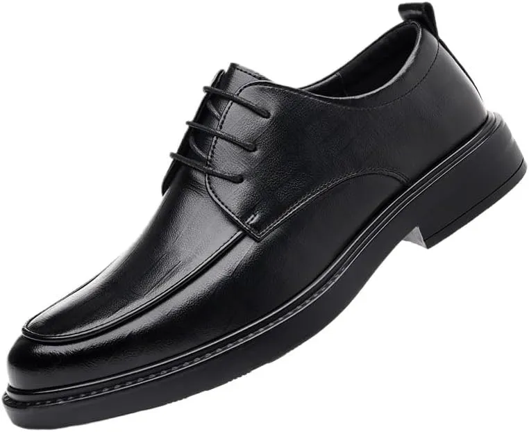 Classic Men's Leather Dress Shoes Modern Formal Lace Up Oxford Shoes for Men Fashion Wingtip Brogue Shoes(7.5)