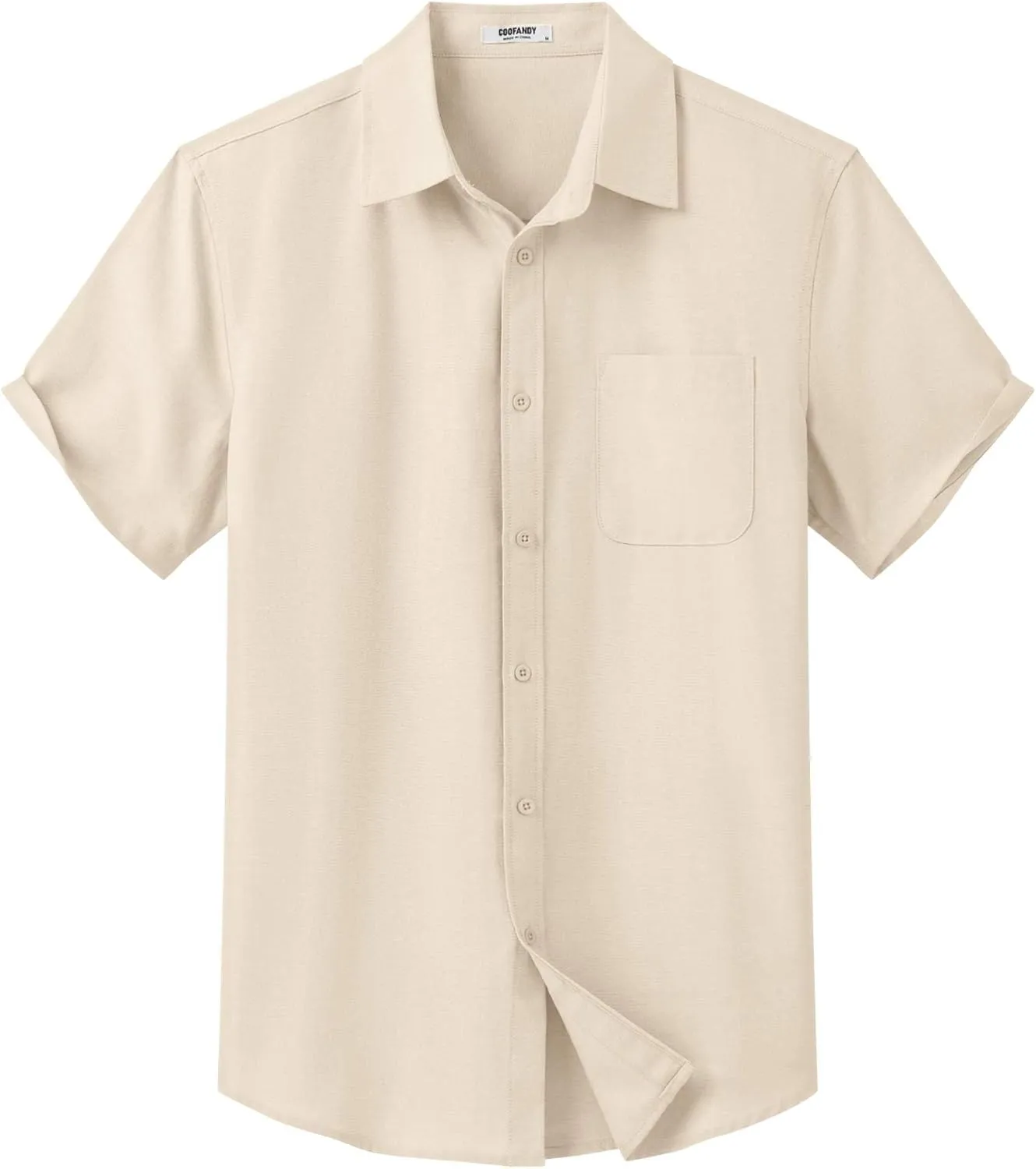 COOFANDY Mens Button Down Short Sleeve Shirt Casual Dress Shirt Untucked Summer Shirts with Pocket