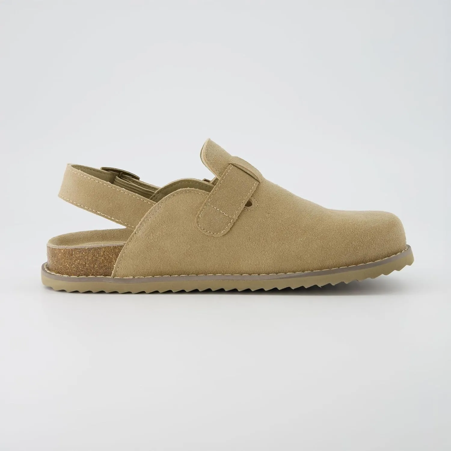 CUSHIONAIRE Brooklyn Women's Suede Clogs - Adjustable Slingback Clog Sandal with Buckle, Memory Foam, Wide Widths