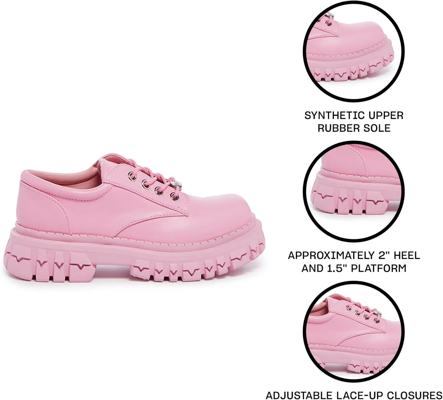 Dolls Kill Teen Craft Oxford Shoes by Delia's, Vegan Leather Lace-Up Chunky Platform Shoes