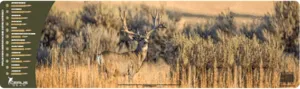 EDOG Buck Cleaning Mat - Wild Mule Deer 4 Color & Centerfire Deer Cartridges XXL 14x48 inches All Deer Rifles 3 mm Padded Pad Protects Your Firearm Magazines Bench Table Surfaces Oil Solvent Resistant