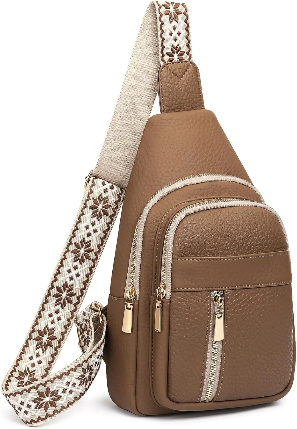 FALAN MULE Small Sling Crossbody Bags for Women Trendy Fanny Packs Leather Travel Purse Chest Bag