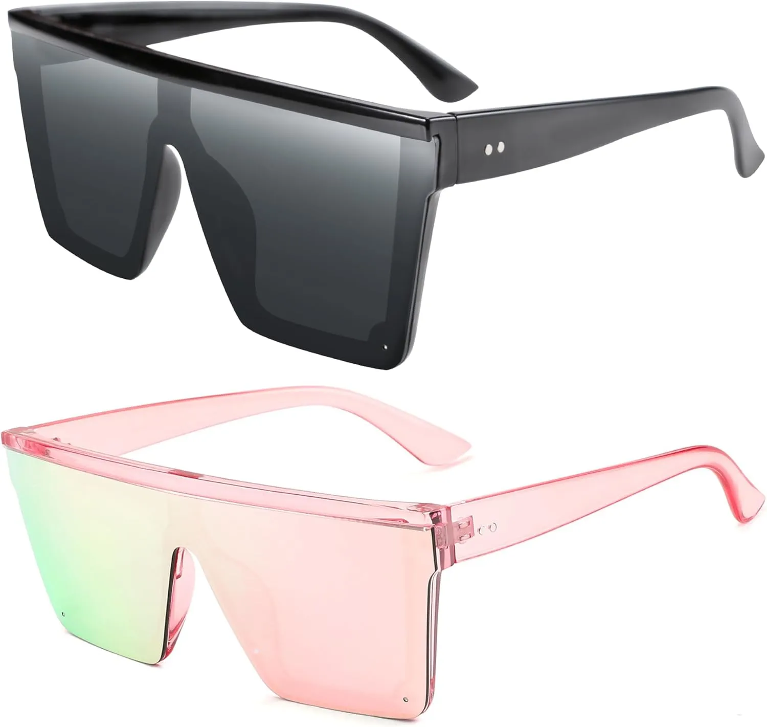 FEISEDY Oversized Sunglasses Mens Womens Flat Top Square Trendy Visor Shades UV400 B2470