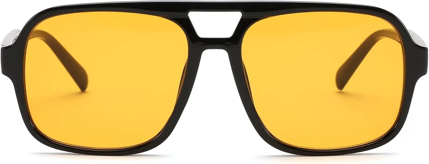 FEISEDY Retro Aviator Sunglasses for Women Men 70s Classic Vintage Shades Trendy Square Sun Glasses B0253