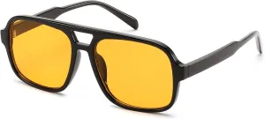 FEISEDY Retro Aviator Sunglasses for Women Men 70s Classic Vintage Shades Trendy Square Sun Glasses B0253
