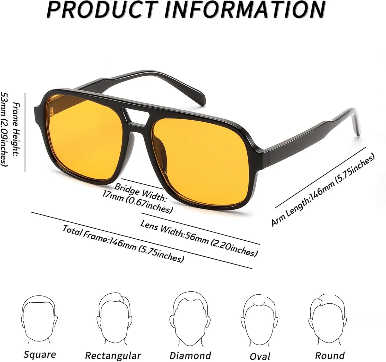FEISEDY Retro Aviator Sunglasses for Women Men 70s Classic Vintage Shades Trendy Square Sun Glasses B0253