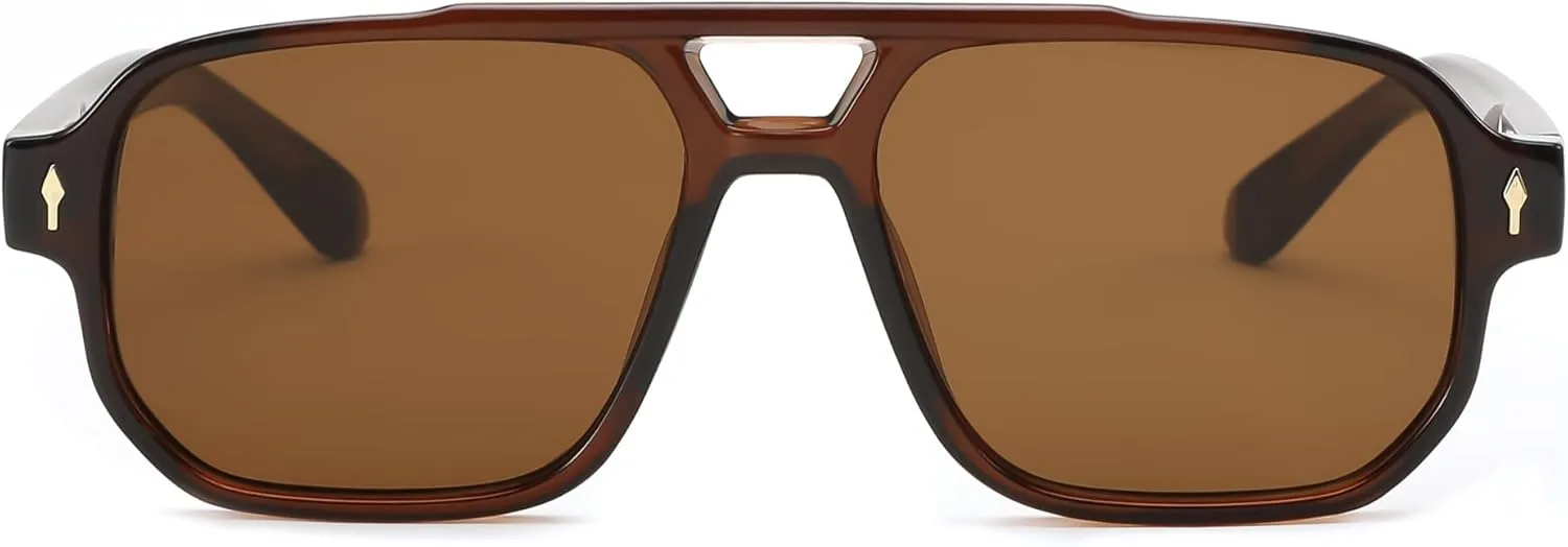 FEISEDY Retro Square Aviator Sunglasses Women Men, 70s Small Vintage Rectangle UV400 Sun Glasses B9120