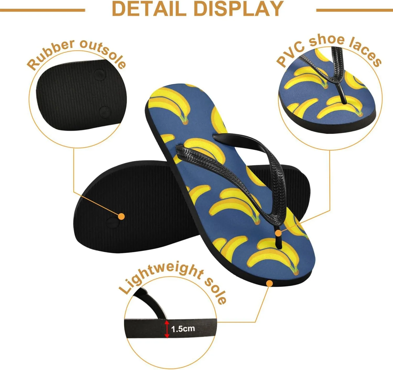 Flip Flops for Men Women Summer Beach Sandal Bathroom Shower Shoes
