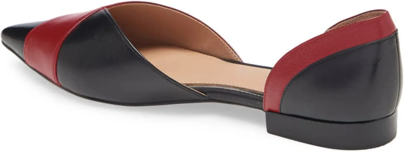 FOWT Women’s D'Orsay Ballet Flat Pointed Toe Side V Cut Low Heels Multicoloured Loafers Slip On Lightweight Driving Styles Shoes Casual Easy Work Daily Size 4-16 US