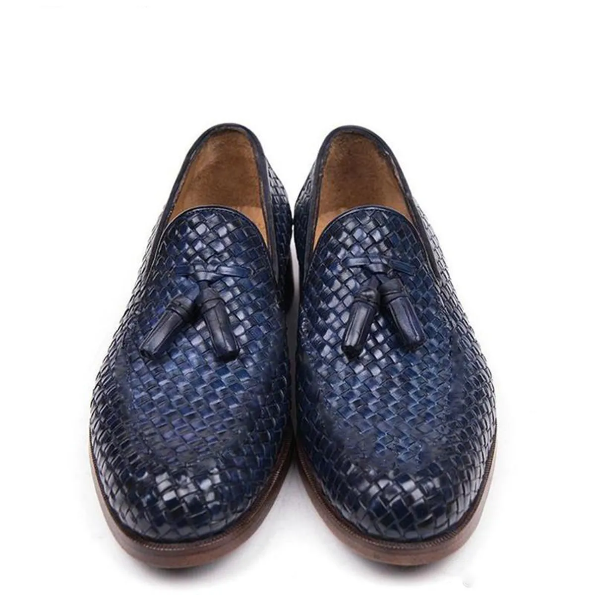 Frederick Navy Blue Braided Tassel Loafer