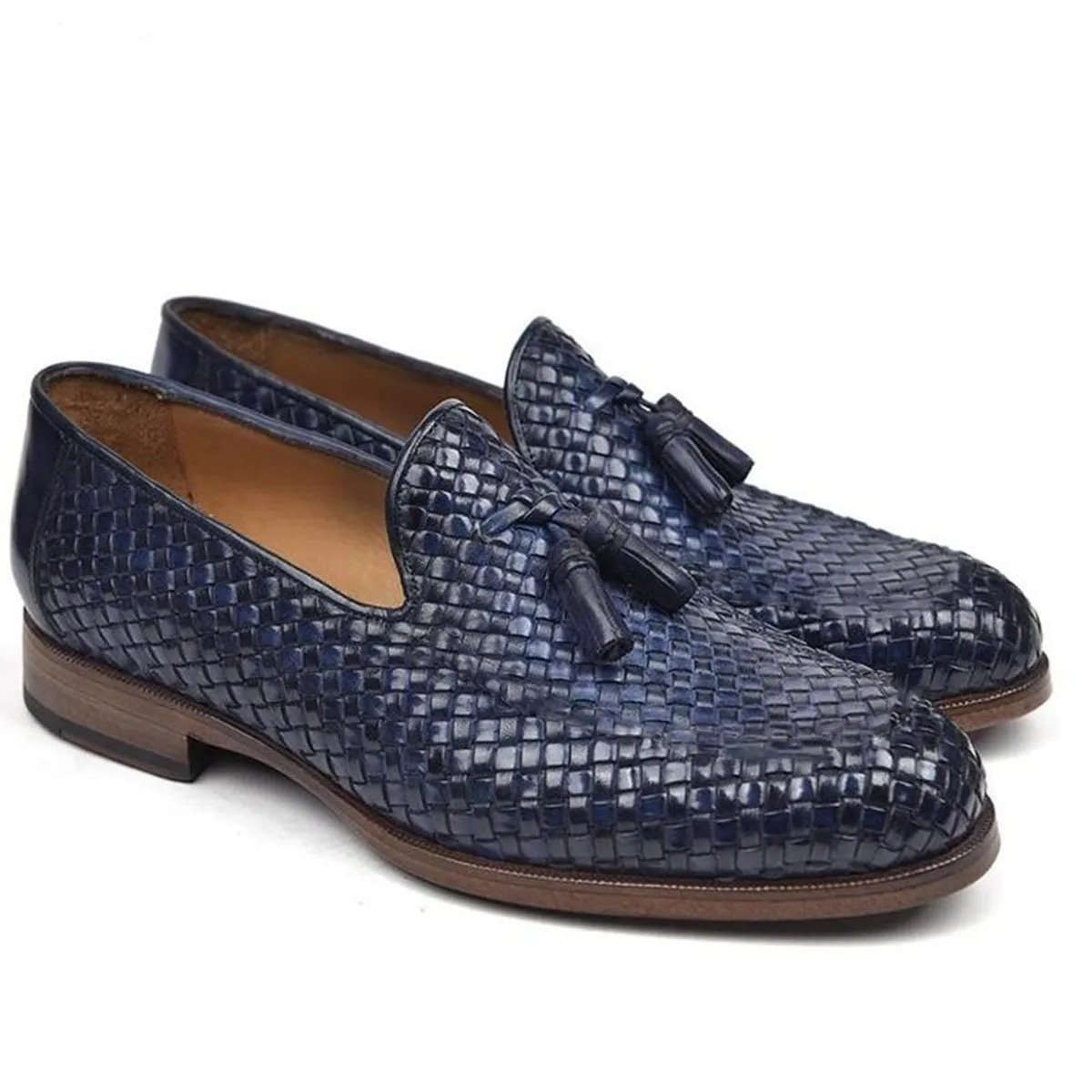 Frederick Navy Blue Braided Tassel Loafer